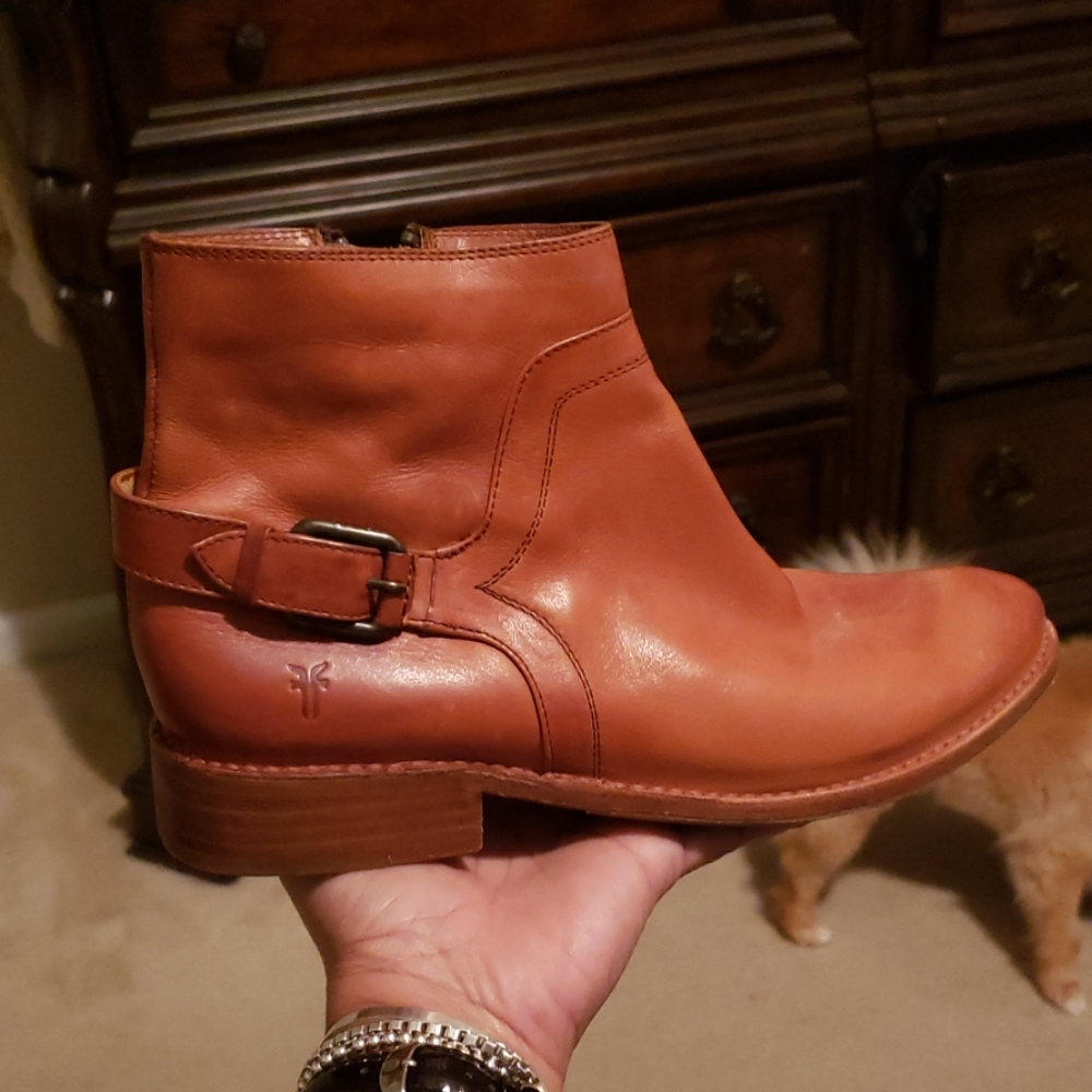 Frye cognac booties